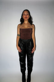 brown basic bodysuit strapless tube top one piece leotard stretchy yunifz xalapa monterrey mexico slow fashion international global handmade