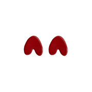 Blanca Olmos Studio Alma Earrings Red upside down heart shape hand made spain albacete stud ceramic stainless steel international slow fashion emerging designer global brand free delivery independent imported imitation costume jewelry accessory