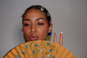 Blanca Olmos Studio Aura Earrings Pink Turquoise Blue Lime Green drop dangle geometric organic shape hand made spain albacete stud ceramic stainless steel hair clip accessory red blue speckled blue white barrette glazed glossy international slow fashion emerging designer global brand free delivery independent imported imitation costume jewelry