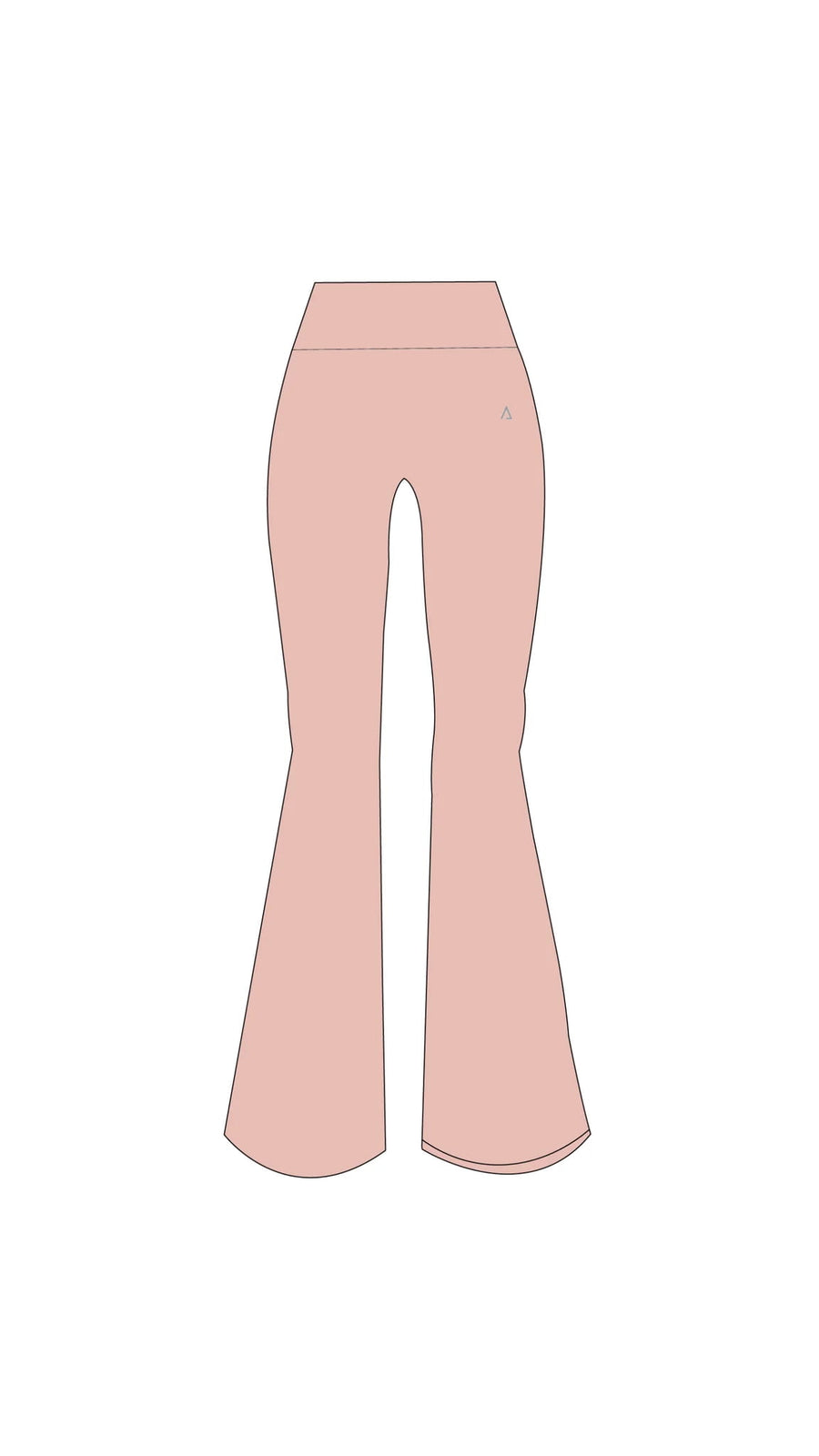 light pale baby pink activewear matching set high waist waisted rise flare leggings contrast trim round neck minimal stretchy pilates yoga tennis golf strength training everyday soft freedom light support gym clothes athleisure workout inala quito ecuador slow fashion international global handmade sustainable