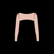light pale baby pink activewear matching set bolero layering long sleeve stretchy pilates yoga tennis golf strength training everyday soft freedom light support gym clothes athleisure workout inala quito ecuador slow fashion international global handmade sustainable