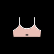light pale baby pink white activewear matching set crop top spaghetti strap sleeveless contrast trim round neck stretchy pilates yoga tennis golf strength training everyday soft freedom light support gym clothes athleisure workout inala quito ecuador slow fashion international global handmade sustainable