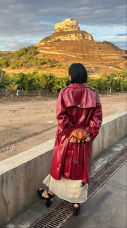 mini gyoza bag brown caramel purse handbag crossbody shoulder tan gold hardware wrist strap adjustable long strap leather zipper madrid spain international fashion imported independent designer slow fashion brand