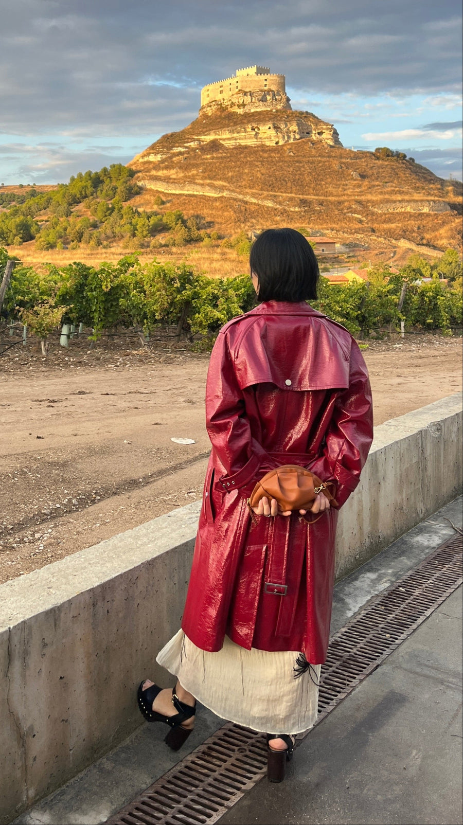 mini gyoza bag brown caramel purse handbag crossbody shoulder tan gold hardware wrist strap adjustable long strap leather zipper madrid spain international fashion imported independent designer slow fashion brand