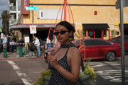polka dot halter top cami blouse neck scarf semi-sheer black white multi strap multi way v-neck flowy yunifz xalapa monterrey mexico versatile slow fashion international global handmade